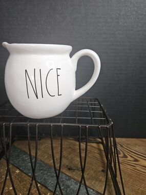 Magenta White Ceramic Mug with Bold Black 'M' Logo